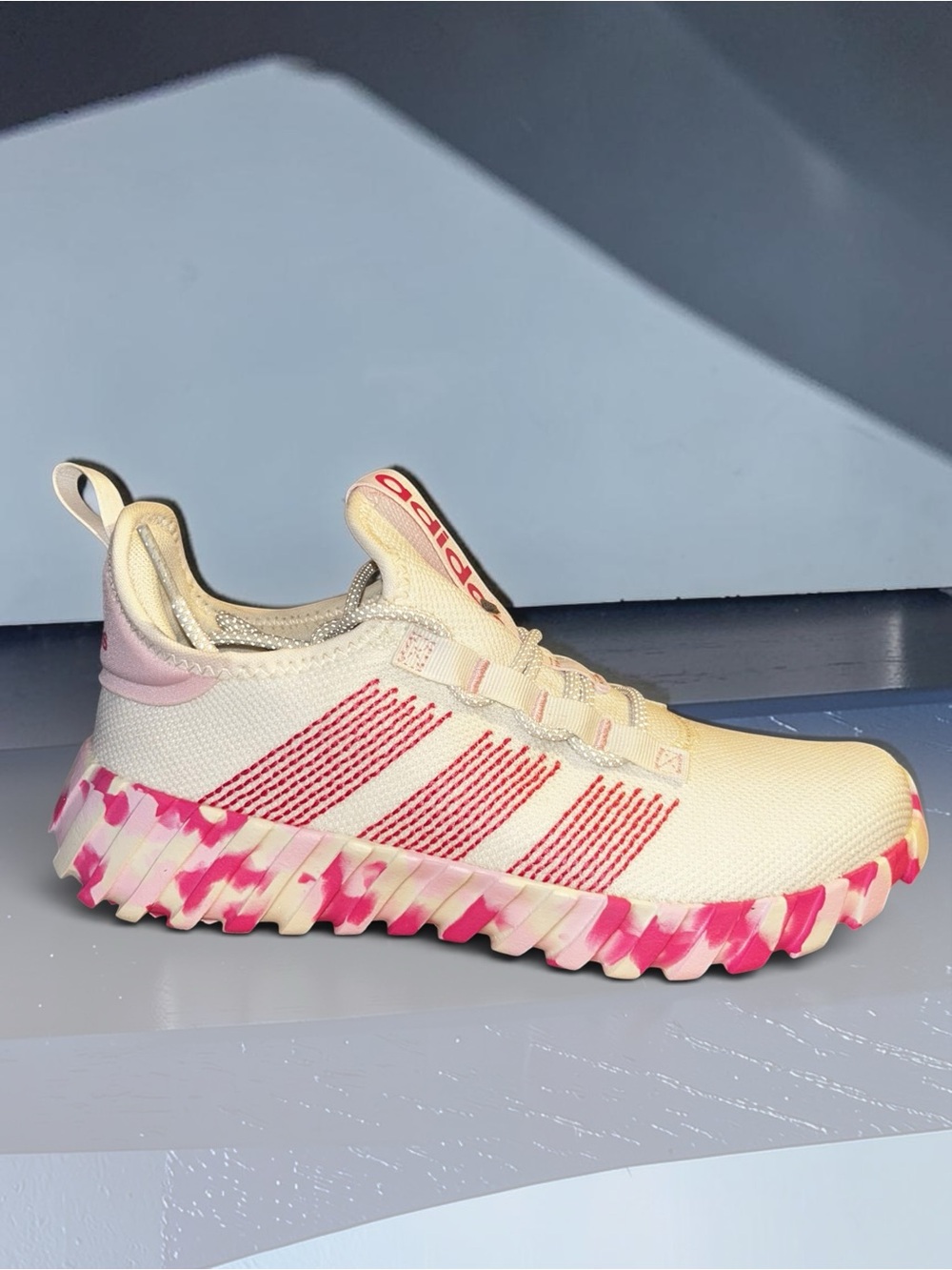 adidas Kaptir Flow Kids' Shoes
 Kids' Cream & Pink Athletic Sneakers